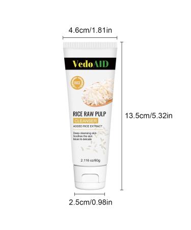 Lanemay Rice Raw Pulp Cleanser with Niacinamide Vitamin B3 Clean Skin Formula 2.116 oz/60g (1 Cleanser) 1 Cleanser - Buy Online on GoSupps.com