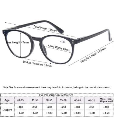 Buy Kerecsen 4-Pack Retro Round Reading Glasses for Men & Women - Lightweight +2.0 Magnification Feather Hinges Multiple Colors - Buy Online on GoSupps.com