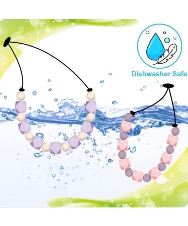 Sensory Chew Necklace 2 Pack - Silicone Teething Necklace for Mom & Kids with Autism - Textured Chewy Toys - Buy Online on GoSupps.com