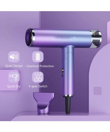 JIEBA Hair Dryer Hair Blower Electric Negative Ion Blow Dryer Mini Folding Lightweight Hair Blower Quiet Quick Hair Dryer Home Travel Portable Hair Blower Gradient T-Shaped Hair Dryer Purple 1800W - Buy Online on GoSupps.com