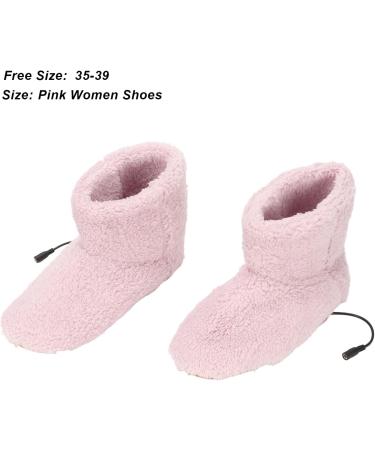 USB Heated Foot Warmers - Soft Plush Winter Boots for Ultimate Comfort | Pink - Buy Online on GoSupps.com
