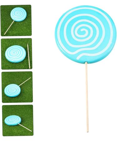 VILLFUL 2pcs Simulation Lollipop Popular Toys Lollipop Props Large Music Decor Lollipop Display Lollipop Photo Lollipop for Photo Bulk Toys Candy Cane Pool Party Wooden Ornament Oversized Blue 35X14X1CM - Buy Online on GoSupps.com