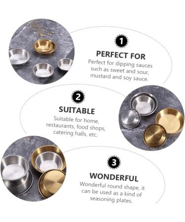 Ciieeo 6 Pcs Dish Soy Sauce Bowl Stainless Steel Household 7X7X2CMx3pcs Silverx3pcs - Buy Online on GoSupps.com