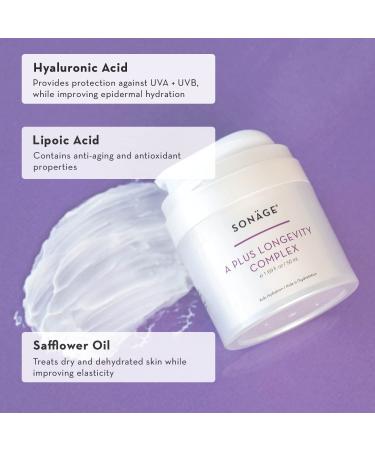 Buy SONAGE A Plus Longevity Complex - Anti-Aging Night Cream & Moisturizer with Hyaluronic Acid & Vitamin A for Wrinkles | Best International Shipping - Buy Online on GoSupps.com