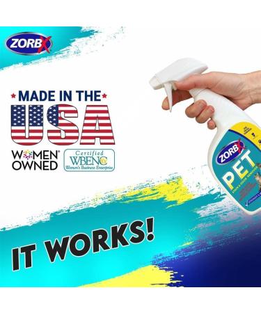 ZORBX Pet Stain and Odor Eliminator - Natural Enzyme Formula for Dog & Cat Urine | 24 oz Spray - Buy Online on GoSupps.com