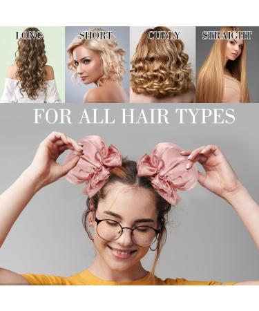 Soft Satin Heatless Hair Curlers Kit for Long & Medium Hair - 2 Pieces, Pink - Buy Online on GoSupps.com