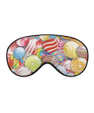 Colorful Spiral Sugar Candy Sweets Sleep Mask for Women Adjustable Sleeping Eye Shades Cover with Elastic Strap