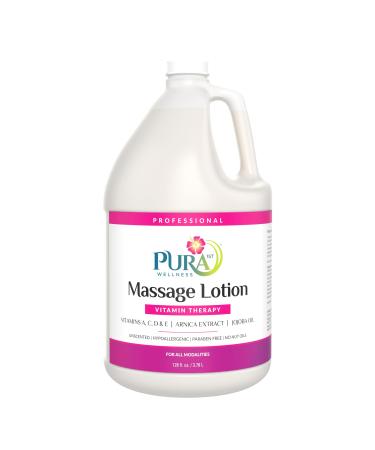 Professional Vitamin Therapy Massage Lotion Arnica & Jojoba Extract Unscented Hypoallergenic Natural Skin Moisturizing Hydrating Deep Tissue Wellness Physical Therapy 128oz Bottle 128 Fl Oz (Pack of 1)