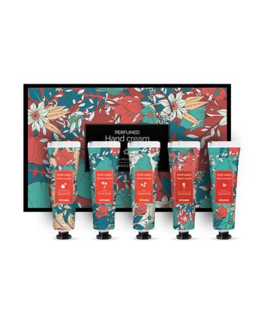 Rustoo hand cream gift set contains 5 fragrances: cherry blossom green tea white lily small daisy freesie nourish and deeply moisten women