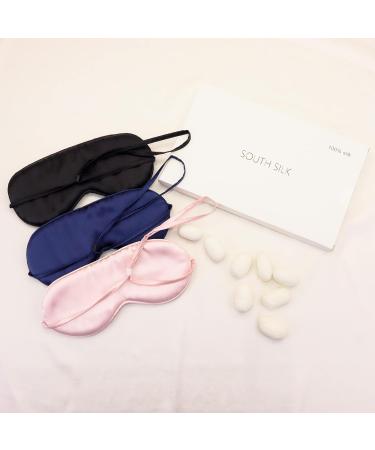 100% Mulberry Silk Sleep Mask - SOUTH SILK Real Silk Eye Mask with Adjustable Ribbon - Lightweight Non-Tightening Black - Buy Online on GoSupps.com