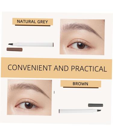 BIUDECO 4pcs Four Forked Eyebrow Pencil Eyebrow Cosmetics Eyebrow Pencil Brown Finger Holder Protector Abs - Buy Online on GoSupps.com