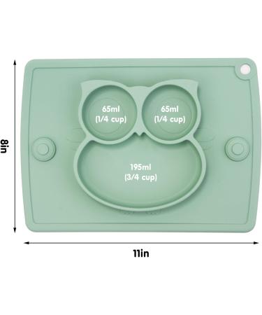 Baby Silicone Placemat Non-Slip Feeding Plate for Toddlers Babies Kids with Strong Suction Fits Most Highchair Trays BPA-Free FDA Approved Dishwasher and Microwave Safe (Matcha Owl) 2matcha Owl - Buy Online on GoSupps.com