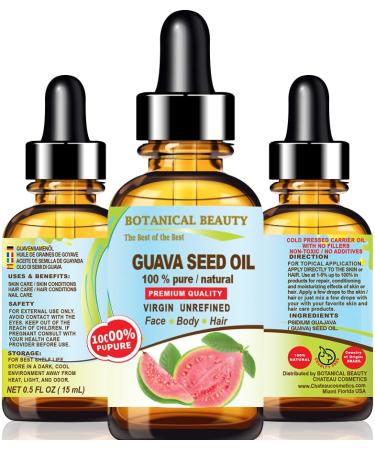 Buy 100% Pure Guava Seed Oil - Unrefined Cold Pressed for Face Skin Hair & Nails | Anti-Aging Vitamin C - 0.5 Fl. Oz. (15 ml - Buy Online on GoSupps.com