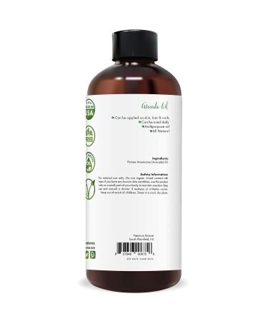 Premium Organic Avocado Oil for Skin & Hair Growth - Natural Hydrating Carrier Oil 4oz - Buy Online on GoSupps.com