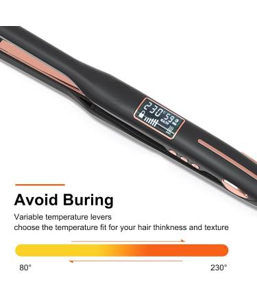 Mini Hair Straightener - Professional Smoothing Iron for Short Hair Beards & Ponytails Fast Heating 15s 80-230 C LCD Display Compact Styling Tool - Buy Online on GoSupps.com
