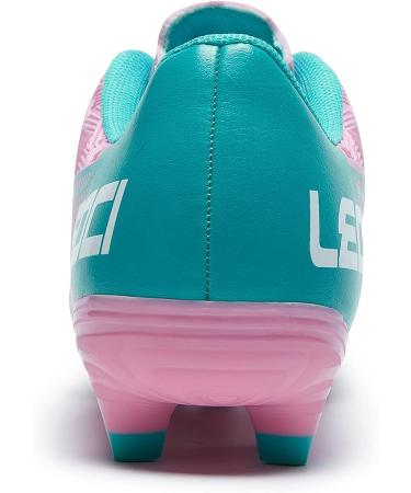 LEOCI Unisex Soccer Cleats Firm Rugby Boots 4.5 Pink-Aquamarine - Men's and Women's Outdoor Football Shoes - Buy Online on GoSupps.com