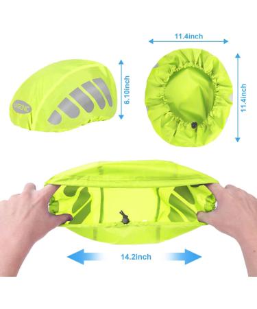 Flintronic Waterproof Helmet Cover Rain Protection - Universal Size for Men & Children - 4 Fluorescent Green Reflective Strip Rain Covers - Buy Online on GoSupps.com