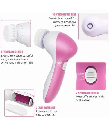 Electric Facial Cleansing Spin Brush Set for Gentle Exfoliation, Blackhead Removal, and Deep Cleansing - Perfect Skincare Gift for Teenage Girls (Pink) - Buy Online on GoSupps.com