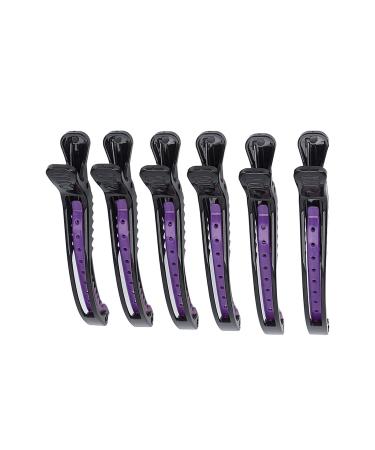 Pack of 6 Black & Purple Hair Clips - Sectioning & Curl Hairdresser Supplies | International Shipping - Buy Online on GoSupps.com