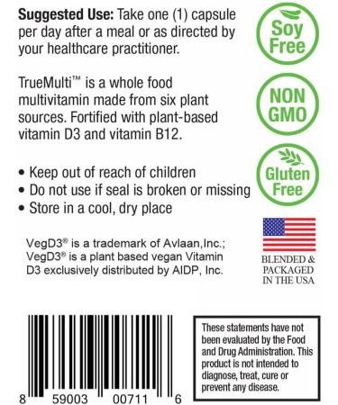 NatureCity TrueMulti Plant Based Multivitamin 30 Veggie Capsules - Unflavored - 30 Count - Buy Online on GoSupps.com