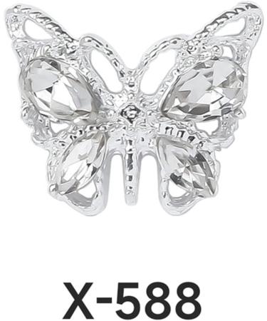 VONNST Nail Decorations 10Pcs Alloy Butterfly Metal Butterfly 3D Gold Silver Charm Jewelry X588 - Buy Online on GoSupps.com