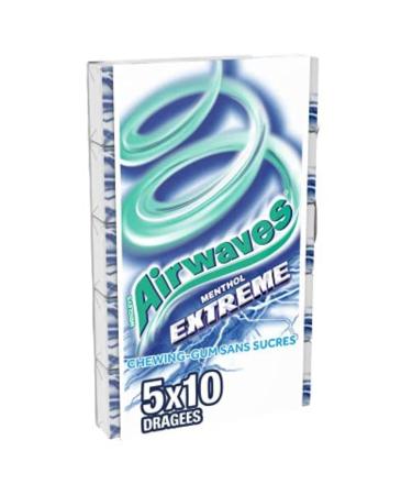 Airwaves Extreme menthol chewing gum, sugar-free - the 5 packs of 10, 70 g