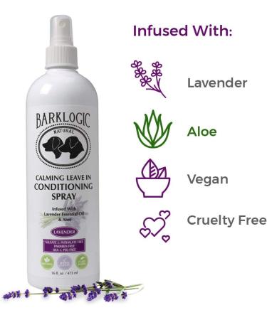 BarkLogic Detangler Spray for Dogs & Puppies - Hypoallergenic, Paraben-Free Grooming Conditioner with Lavender - Natural & Organic Ingredients - Buy Online on GoSupps.com