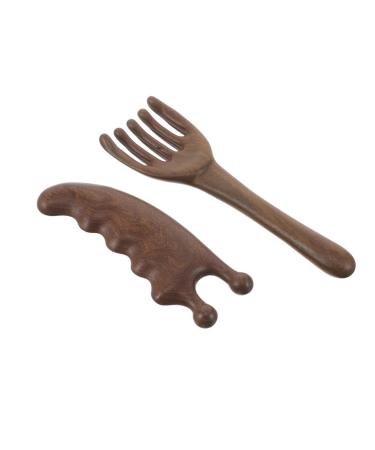 2 pi ces Peigne de Massage Bois de Santal Peigne Dents Larges avec Design Unique pour Stimuler le Chevelu Outil et Aromatique pour Soins Capillaires et D tente