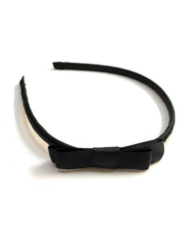 Classic Girls Children's Hair Bow Alice Band Headband Handmade for School Wedding Birthday Party Gift- over 20 Colours (Black)
