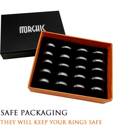 Morchic Hematite Stone Rings for Anxiety Balance Root Chakra - Pack of 20 Mixed Size 6mm Plain Band Rings for Women, Men, and Unisex - Buy Online on GoSupps.com