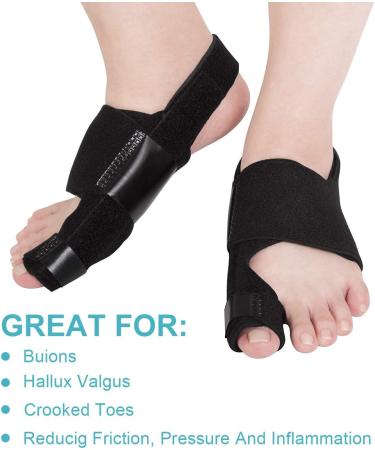 AVIDDA Bunion Corrector - Big Toe Straightener for Day/Night Relief - Left Foot, Black - 1PC - Buy Online on GoSupps.com