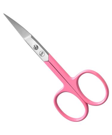 K-Pro - Nail Scissors for Fingernails - Professional for Men and Women - Curved (Pink)