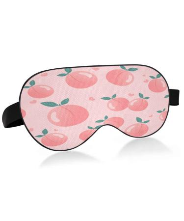 WELLDAY Sleep Mask Cute Peach Night Eye Shade Cover Soft Comfort Blindfold Blockout Light Adjustable Strap for Men Women