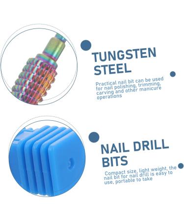 VINTORKY Drills Tool Manicure Accessories Manicure Supplies Manicure Art Drill Bits Manicure Drill Bits Cuticle Pusher Set Women's Tungsten Steel Nail 5.4x1.2cm Colorful - Buy Online on GoSupps.com