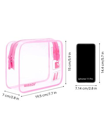 TSA Approved Clear Toiletry Bag Set - 2 Pink Carry-On Cosmetic Pouches for Men & Women - Buy Online on GoSupps.com