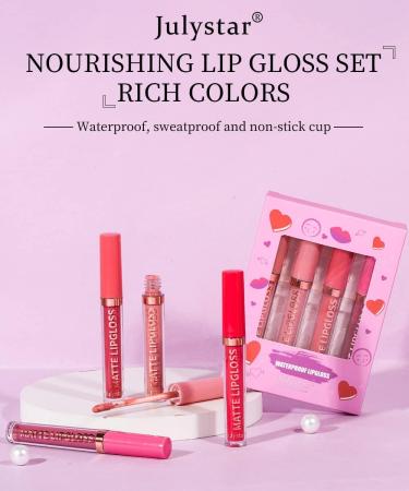 INTEROOKIE Matte Lipstick Kit Natural Velvet and Does Not Fade Without Stick Lip Gloss Shell (A) - Buy Online on GoSupps.com