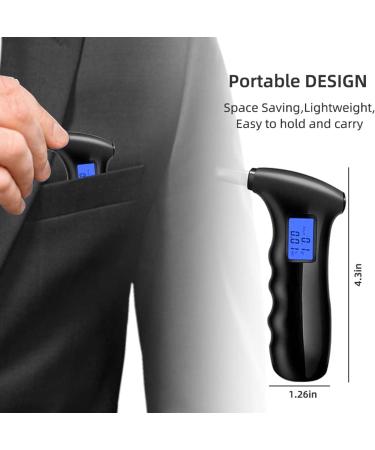 Portable Alcohol Tester Breathalyzer with LCD Display and Sound Alarm - Includes 5 Mouthpieces for Drivers or Home Use - Buy Online on GoSupps.com