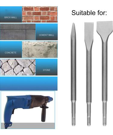 6-Piece SDS Plus Chisel Set for Rotary Hammer Drill - Concrete Drill Bit Set with Point, 20mm, and 40mm Flat Chisels - Buy Online on GoSupps.com