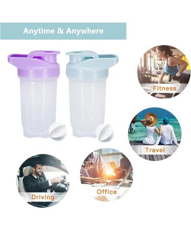 Yayoung 300ml Protein Shaker Bottle - Leak-Proof BPA Free with Sieve & Scale for Smooth Protein Shakes (2PCs Blue & Purple) | International Shipping Available - Buy Online on GoSupps.com