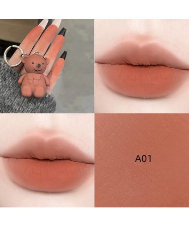 2 in 1 Keychain Bear Lipsticks Set | Matte Velvet Lipstick with Cute Bear Keychain | Beauty Makeup | A 2Pcs - Buy Online on GoSupps.com