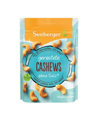 Seeberger Cashewkerne roasted 5 pack: crisp cashew nuts gently refined - protein -rich power snack without salt vegan (5 x 150 g) without salt 150 g (5 pack) - Buy Online on GoSupps.com