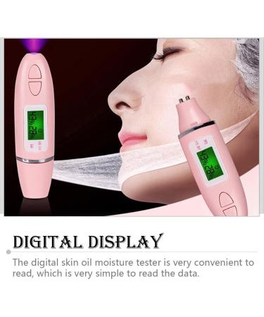 twcrvil LCD Digital Skin Oil Moisture Tester Battery Operated Facial Care Detector Portable Home Beauty Device for Women Pink - Buy Online on GoSupps.com