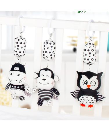 Eikada Baby Rattling Toys - High Contrast Black & White Newborn Plush Toys for Car Seat Baby Bed & Stroller (3 Pack) - Buy Online on GoSupps.com