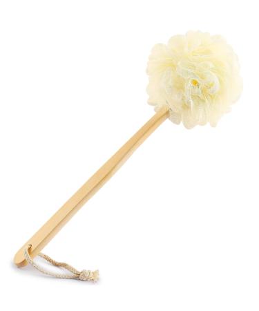 D Loofah on a Stick Exfoliating Lufa Back Scrubber for Shower  Shower Sponge with Long Handle  Handheld Bath Body Brush for Men and Women Beige Beige1