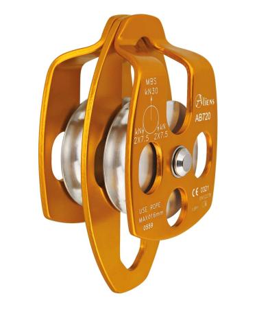 ALIENS - Big Double Pulley Open (deflection pulley) gold