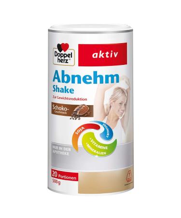 Double heart weight loss shake-meal replacement with delicious chocolate taste for a weight-controlling diet-20 portions of chocolate taste 500 g (1 Pack)