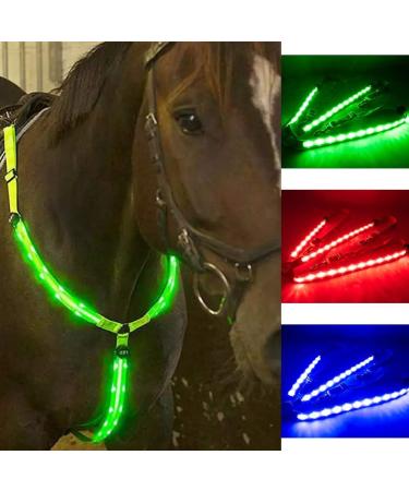 Dowoa LED Horse Harness - Robust & Comfortable Chest Strap for Safety | Best Visibility for Riding - Green - Buy Online on GoSupps.com