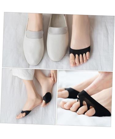 Shop Gatuida 4 Pairs Split Toe Socks | No Show Heel Sandal Liner Socks for Women | Metatarsal Support & Comfort | Invisible Black Cotton - Buy Online on GoSupps.com