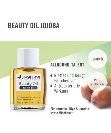 Buy Arya Laya Beauty Oil Jojoba Bio - Vegan Skin Elasticity & Wrinkle Prevention 30ml - Buy Online on GoSupps.com