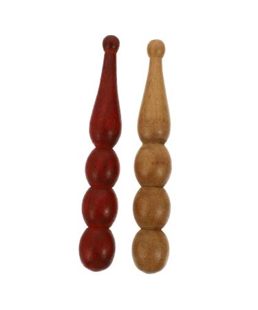 Healeved 2 pieces pearl massage bar trigger point scooter wood massage tools muscle roller stick hand tools hand massage devices household tools massage pole body massage